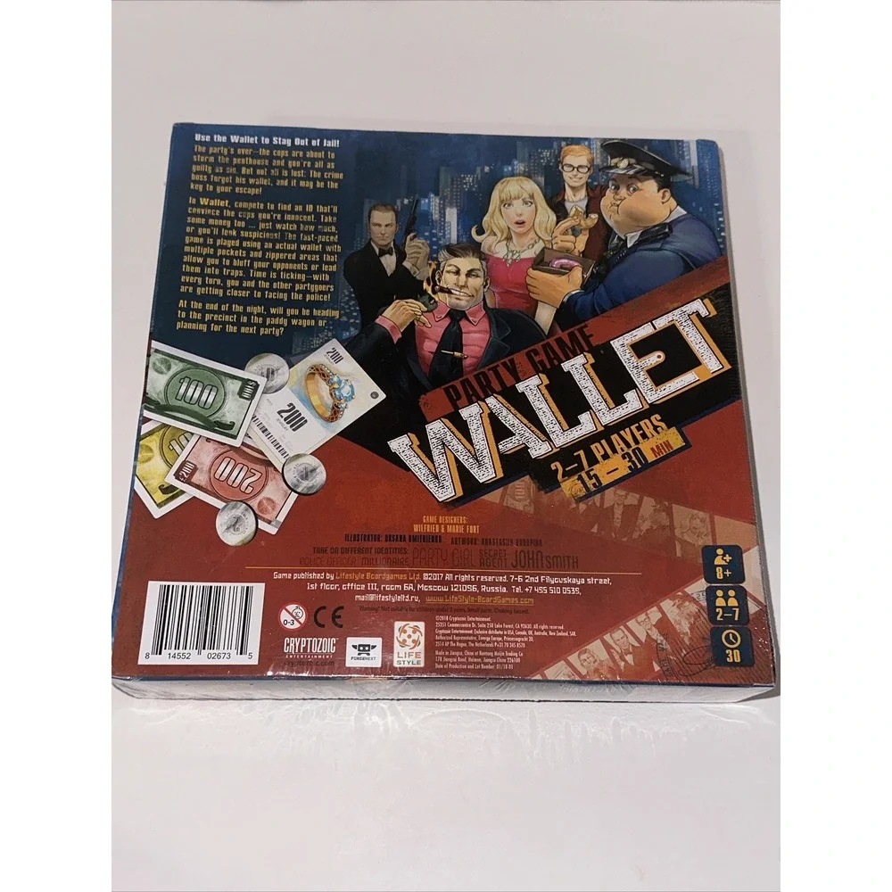 Cryptozoic Entertainment Party Game Wallet 2-7 players 15-30 min New Sealed F21‎